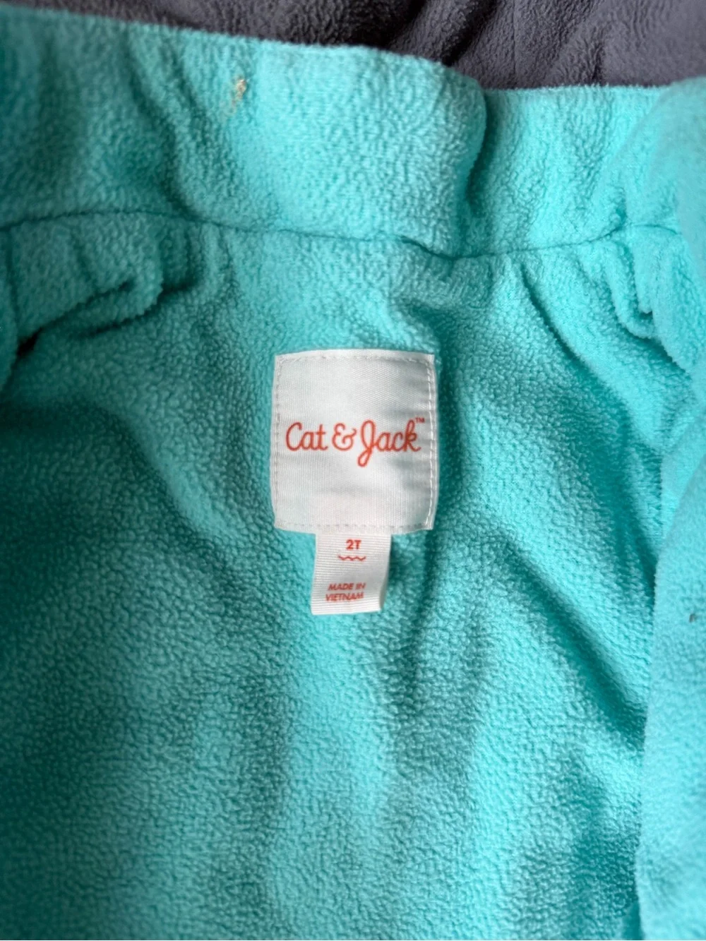Cat & Jack Grey Patterned Hooded Puffer Jacket 2Y